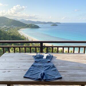 NWT Alo Yoga Blue Sports Bra & Scrunch Butt Shorts Workout Set Women's Medium